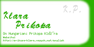 klara prikopa business card